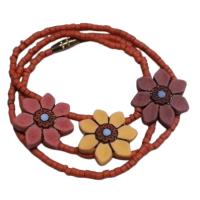 Collar Terracota 3 Flores (Lila, Amarillo y Lila)
